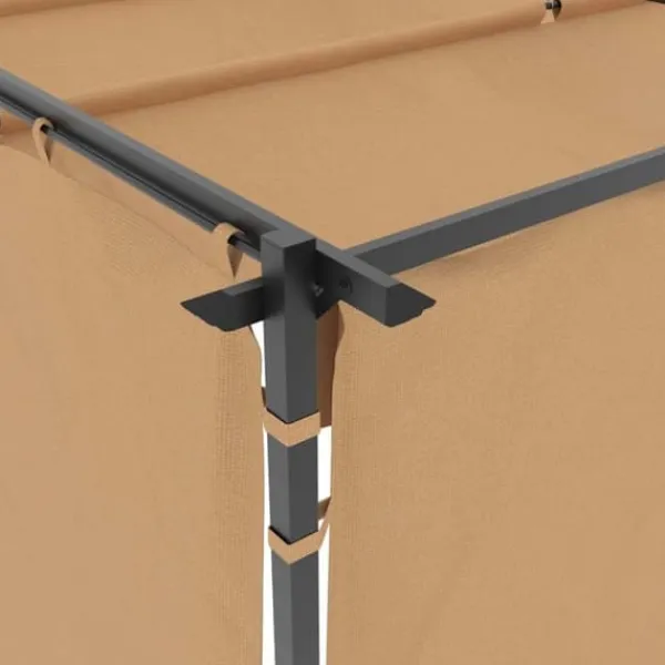 Paviljong med draperier 3x3 m - Stabilt partytält i pulverlackerat stål | Färg: Taupe | Storlek: 3x3 m