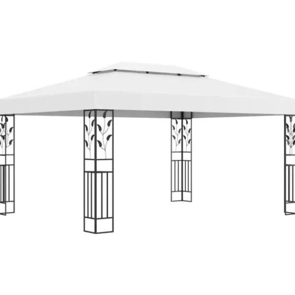 New Paviljong med dubbeltak 3x4 m vit - Paviljong - Paviljonger - Home & Living Tält & Lusthus
