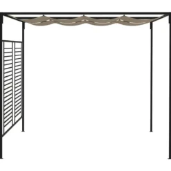 Clearance Paviljong med infällbart tak - Stabil utomhuslösning | Färg: Taupe | Storlek: 3x4x2,3 m Valvbågar, Spaljéer, Bersåer & Pergolor