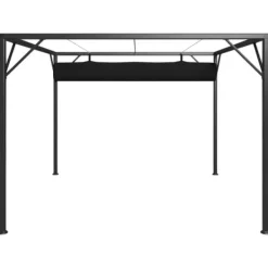 Discount Paviljong med infällbart tak 3x3 m - Vattentät och UV-skydd | Färg: Antracit | Storlek: 3x3 m Valvbågar, Spaljéer, Bersåer & Pergolor
