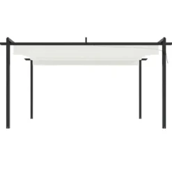 Outlet Paviljong med infällbart tak 4x3 m gräddvit - Paviljong - Paviljonger - Home & Living Valvbågar, Spaljéer, Bersåer & Pergolor