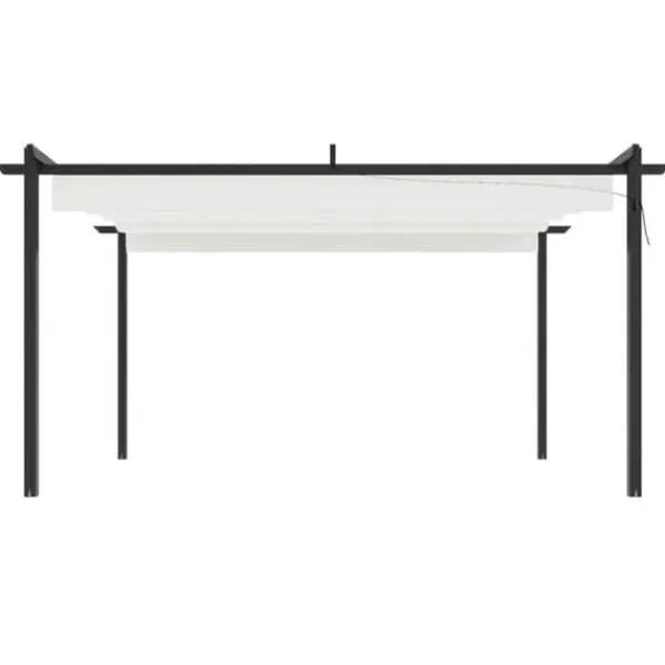 Outlet Paviljong med infällbart tak 4x3 m gräddvit - Paviljong - Paviljonger - Home & Living Valvbågar, Spaljéer, Bersåer & Pergolor