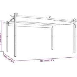 Outlet Paviljong med infällbart tak 4x3 m gräddvit - Paviljong - Paviljonger - Home & Living Valvbågar, Spaljéer, Bersåer & Pergolor