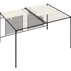 Paviljong med infällbart tak 3x4x2,3 m gräddvit 180 g/m² - Paviljong - Paviljonger - Home & Living