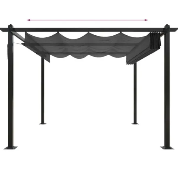 Hot Paviljong med infällbart tak 3x3 m antracit - Paviljong - Paviljonger - Home & Living Valvbågar, Spaljéer, Bersåer & Pergolor