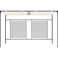 New Paviljong med infällbart tak 3x4 m - Stabil utomhusstruktur | Färg: Gräddvit | Storlek: 3x4x2,3 m Valvbågar, Spaljéer, Bersåer & Pergolor