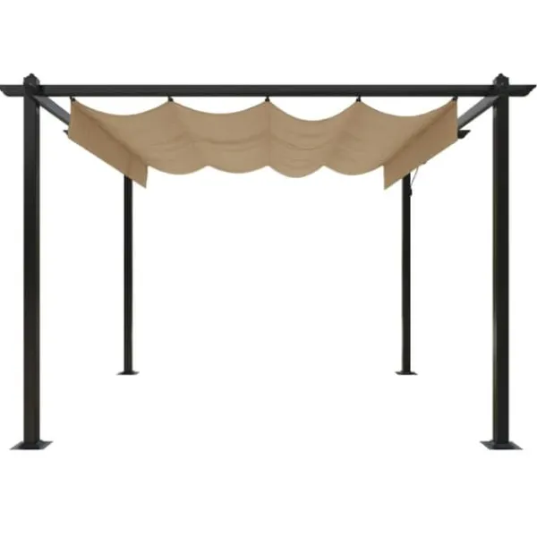 Paviljong med infällbart tak 3x3 m taupe - Paviljong - Paviljonger - Home & Living