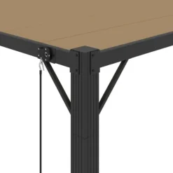 Paviljong med justerbart lamelltak - Uteplatspaviljong | Färg: Taupe | Storlek: 3x3 m