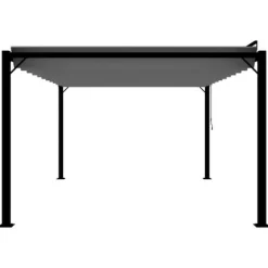 Sale Paviljong med lamelltak 3x4 m antracit tyg och aluminium - Paviljong - Paviljonger - Home & Living Valvbågar, Spaljéer, Bersåer & Pergolor