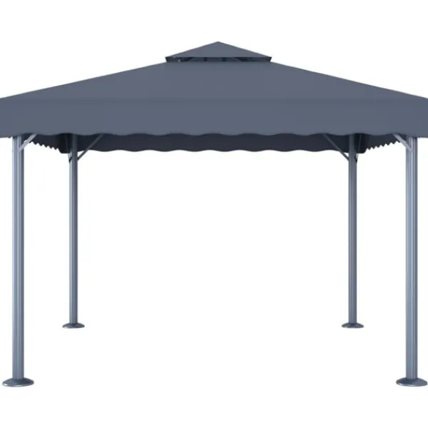 Paviljong med ljusslinga LED 300x300 cm antracit aluminium Tält & Lusthus