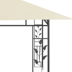 Paviljong med myggnät och solcellsdriven ljusslinga | Färg: Gräddvit | Storlek: 4x3x2,73 m Tält & Lusthus