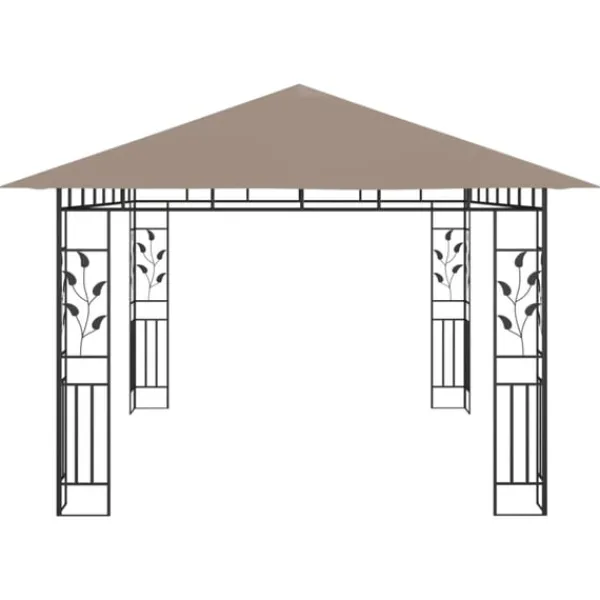 New Paviljong med myggnät 4x3x2,73 m taupe 180 g/m² Tält & Lusthus