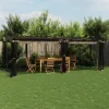 vidaXL Paviljong med nätväggar taupe 6x3 m stål