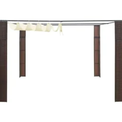 vidaXL Paviljong med tak konstrotting 300x300x220 cm brun och gräddvit