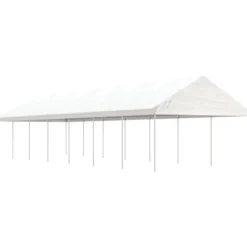 Outlet Paviljong med tak vit 15,61x4,08x3,22 m polyeten Tält & Lusthus