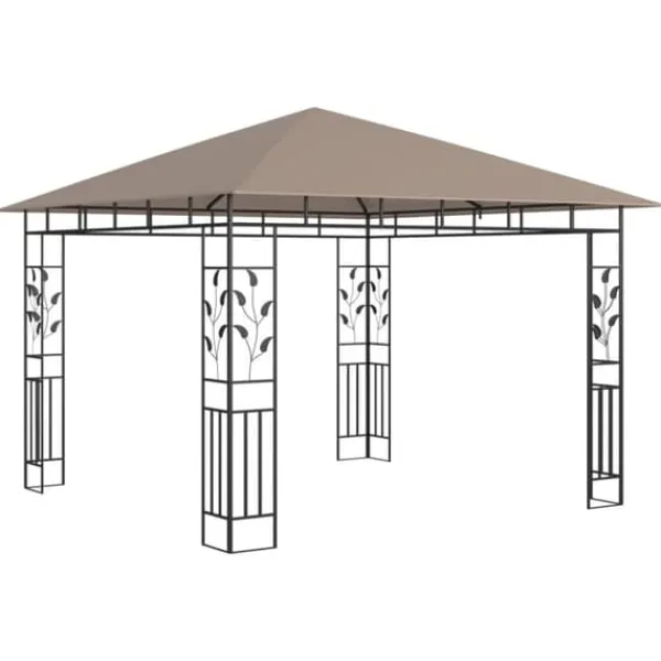 New Paviljong myggnät och ljusslinga LED 3x3x2,73 m taupe 180 g/m² - Paviljong - Paviljonger - Home & Living Tält & Lusthus