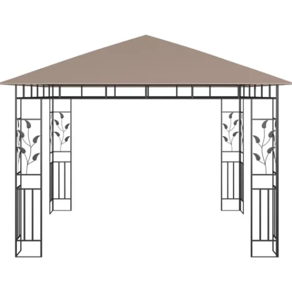 New Paviljong myggnät och ljusslinga LED 3x3x2,73 m taupe 180 g/m² - Paviljong - Paviljonger - Home & Living Tält & Lusthus