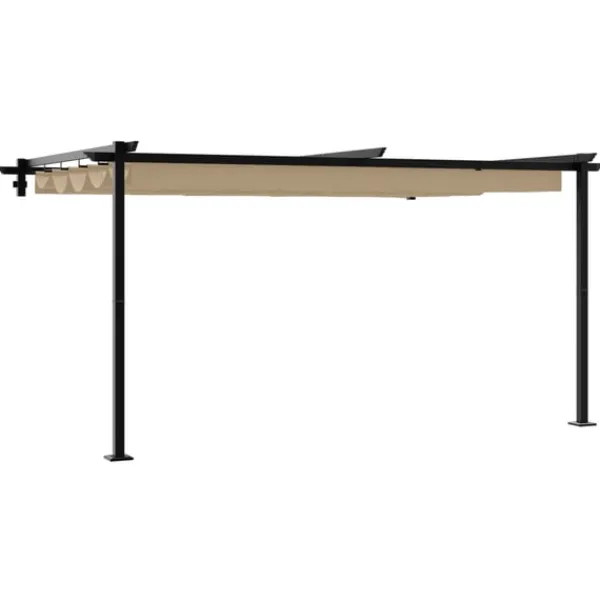 Sale Paviljong Taupe 400 x 300 x 200 cm Polyester Valvbågar, Spaljéer, Bersåer & Pergolor