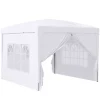 Sale Paviljong 3x3 m med 4 sidoväggar & fönster, UV-skydd, stål/oxford, väska, vit Tält & Lusthus
