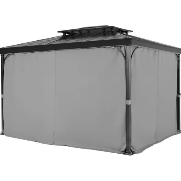 Paviljonggardiner, 283x340x203,5 cm, Grå, Polyester