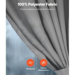 Paviljonggardiner, 283x340x203,5 cm, Grå, Polyester