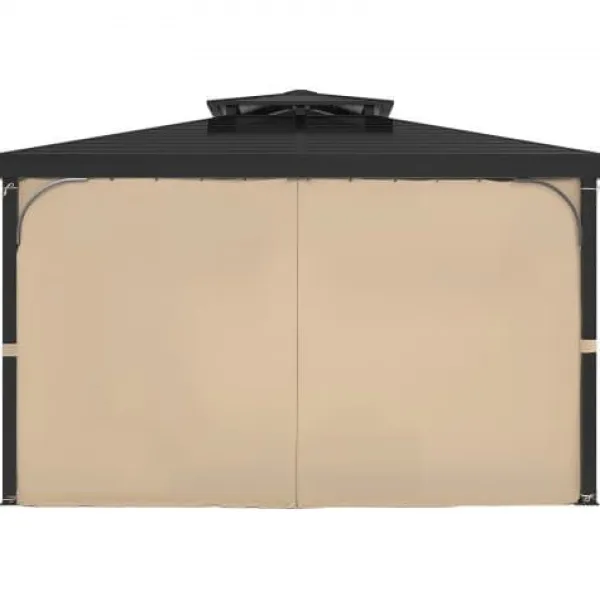 Paviljonggardiner, 340x283x203 cm, Khaki, Vattentät polyester