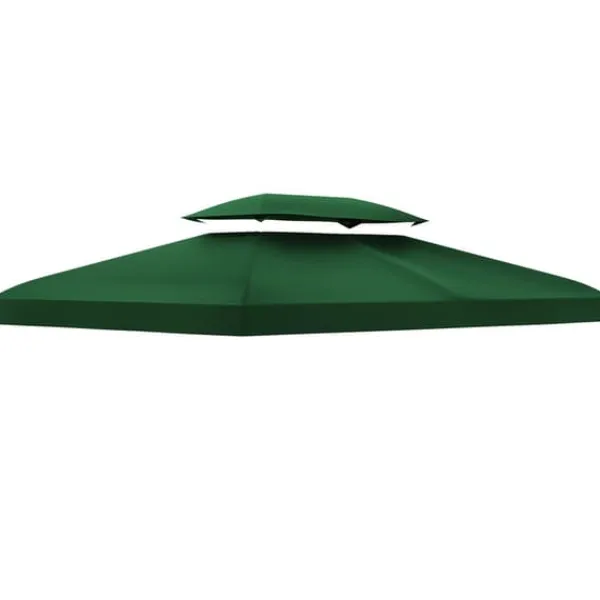 Paviljong/Gazebo Ersättningstak - 4 x 3 m - Dubbelt Tak - UV-skydd - Grön Tält & Lusthus