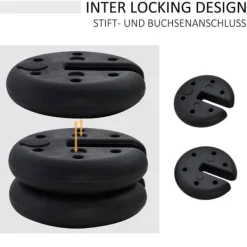 Paviljongvikt, fyllbar upp till 5 kg, HDPE, svart, Ø25x6 cm