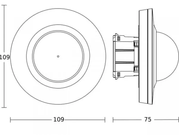 Outlet PD-24 COM1 UP närvarosensor svart Rörelsedetektorer