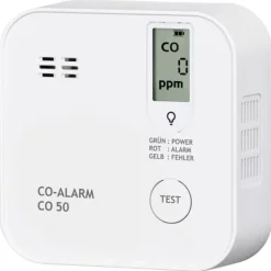 PENTATECH CO50 Kolmonoxid-detektor inkl. 10 års batteri, med intern sensor batteri Detektering Kolmonoxid