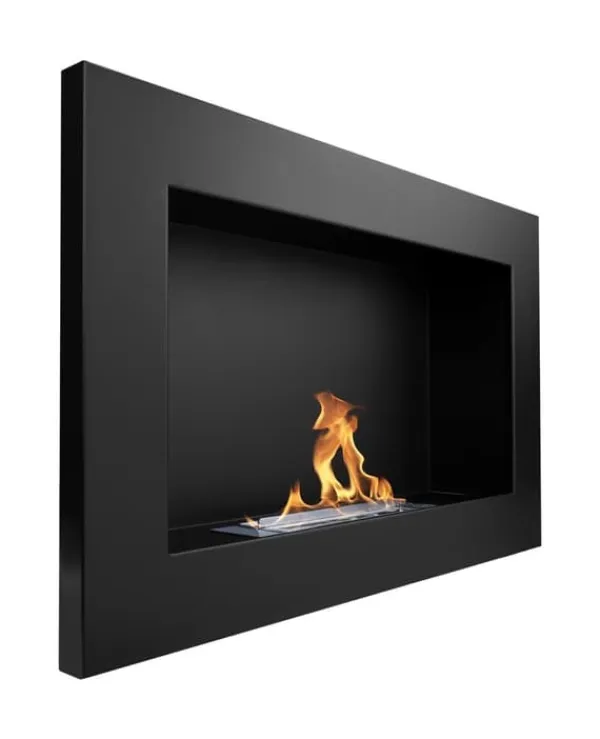 Sale Perfekt för julen julklapp Etanolkamin Bioethanol väggmonterad biospis 65 x 40 x 12 cm matt svart Biopanna miljövänlig biospis Öppna Spisar