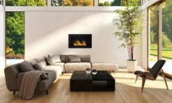 Sale Perfekt för julen julklapp Etanolkamin Bioethanol väggmonterad biospis 65 x 40 x 12 cm matt svart Biopanna miljövänlig biospis Öppna Spisar