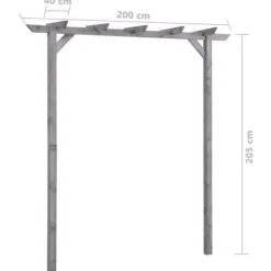 vidaXL Pergola - - Imprägnad furu - Grå - 200x40x205 cm - Motståndskraftig mot röta