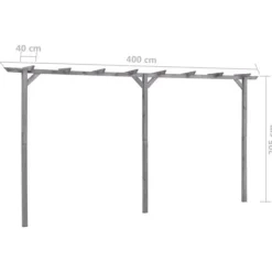 Pergola - - 400x40x205 cm - Imregnerad furu - Vädertålig - Modern design Valvbågar, Spaljéer, Bersåer & Pergolor