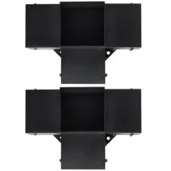 Pergola beslagssats, 4-vägs hörnbeslag 2 st, 14,2x14,2 cm, svart, stål