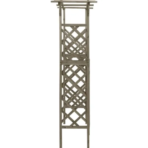 Pergola med grind 116x40x204 cm grå massivt granträ - Pergola - Trädgårdsbåge - Home & Living
