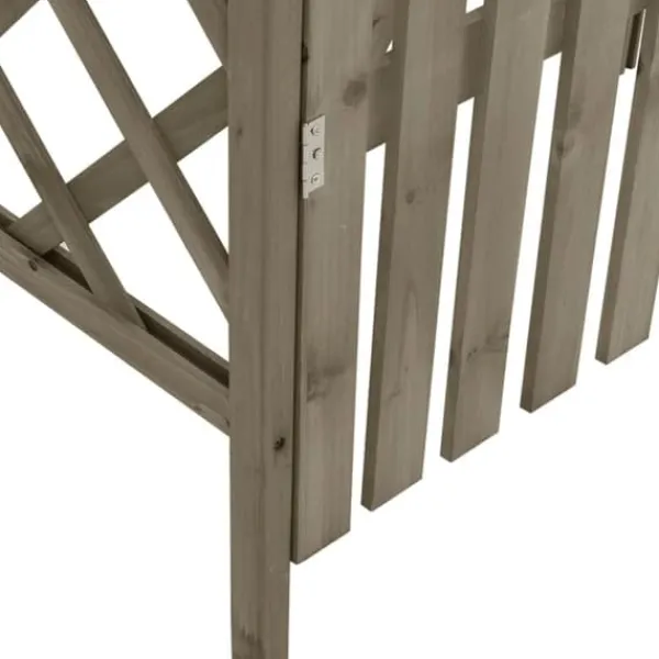 Pergola med grind 116x40x204 cm grå massivt granträ - Pergola - Trädgårdsbåge - Home & Living