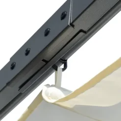 Clearance Pergola med indragbart tak gräddvit 3x3 m stål - Trädgårdsbåge - Trädgårdsbågar - Home & Living Valvbågar, Spaljéer, Bersåer & Pergolor