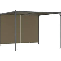 New Pergola med infällbart tak 3x3 m taupe 180 g/m² Valvbågar, Spaljéer, Bersåer & Pergolor