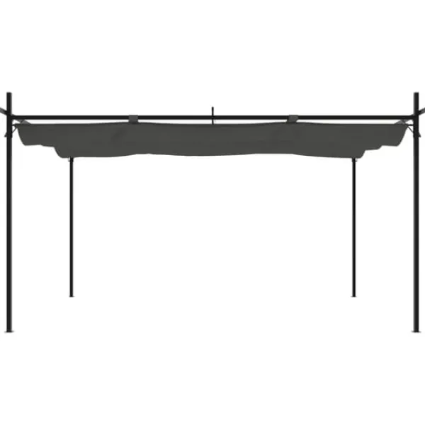 Online Pergola med infällbart tak - Utomhuspaviljong | Färg: Antracit | Storlek: 395x292x230 cm Valvbågar, Spaljéer, Bersåer & Pergolor