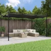 vidaXL Pergola med infällbart tak antracit 395x292x230 cm