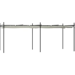 Sale Pergola med infällbart tak gräddvit 589x292x230 cm Valvbågar, Spaljéer, Bersåer & Pergolor