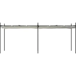 Sale Pergola med infällbart tak gräddvit 589x292x230 cm Valvbågar, Spaljéer, Bersåer & Pergolor
