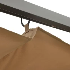vidaXL Pergola med infällbart tak taupe 3x3 m stål 180 g/m²