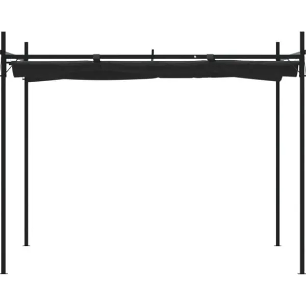 vidaXL Pergola med infällbart tak antracit 295x292x230 cm