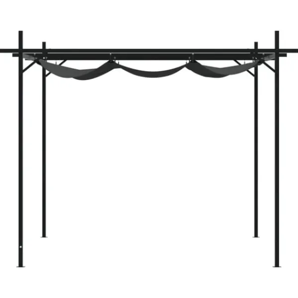 vidaXL Pergola med infällbart tak antracit 295x292x230 cm