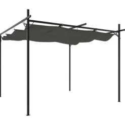 Discount Pergola med infällbart tak - Utomhusmöbel för middagar och fester | Färg: Antracit | Storlek: 295x292x230 cm Valvbågar, Spaljéer, Bersåer & Pergolor