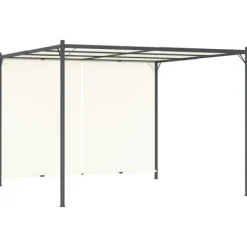 Hot Pergola med justerbart tak gräddvit 3x3 m stål Valvbågar, Spaljéer, Bersåer & Pergolor