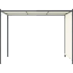 Hot Pergola med justerbart tak gräddvit 3x3 m stål Valvbågar, Spaljéer, Bersåer & Pergolor