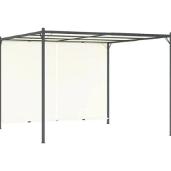 vidaXL Pergola med justerbart tak gräddvit 3x3 m stål